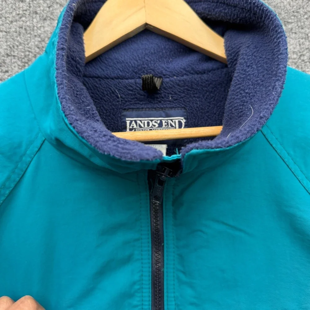 Lands' End The Squall Jacket Mens XXL Tall Teal Fleece Lined Outdoor Vintage